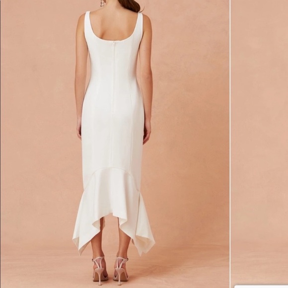 Keepsake the Label White Uptown Midi Dress Porcelain Size XL/US 10 NWT - Picture 3 of 14